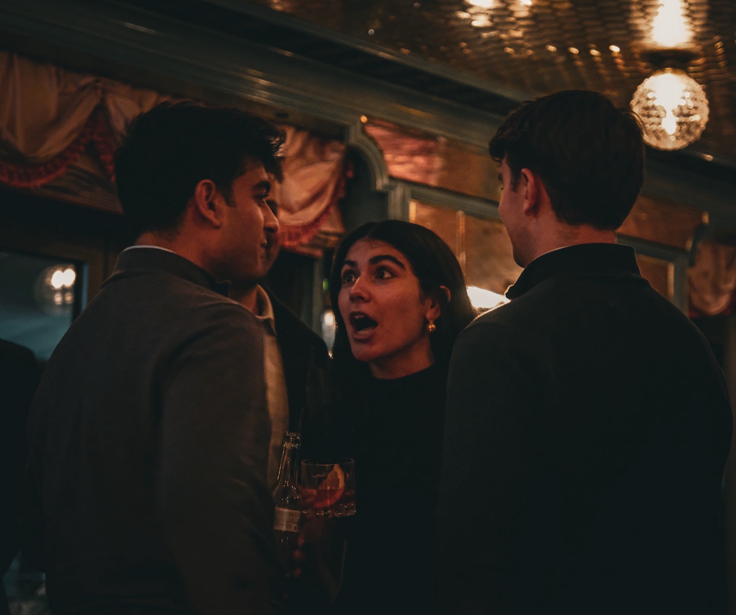 Conversation at a launch event